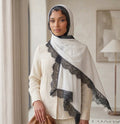 White with Black Lace Hijab