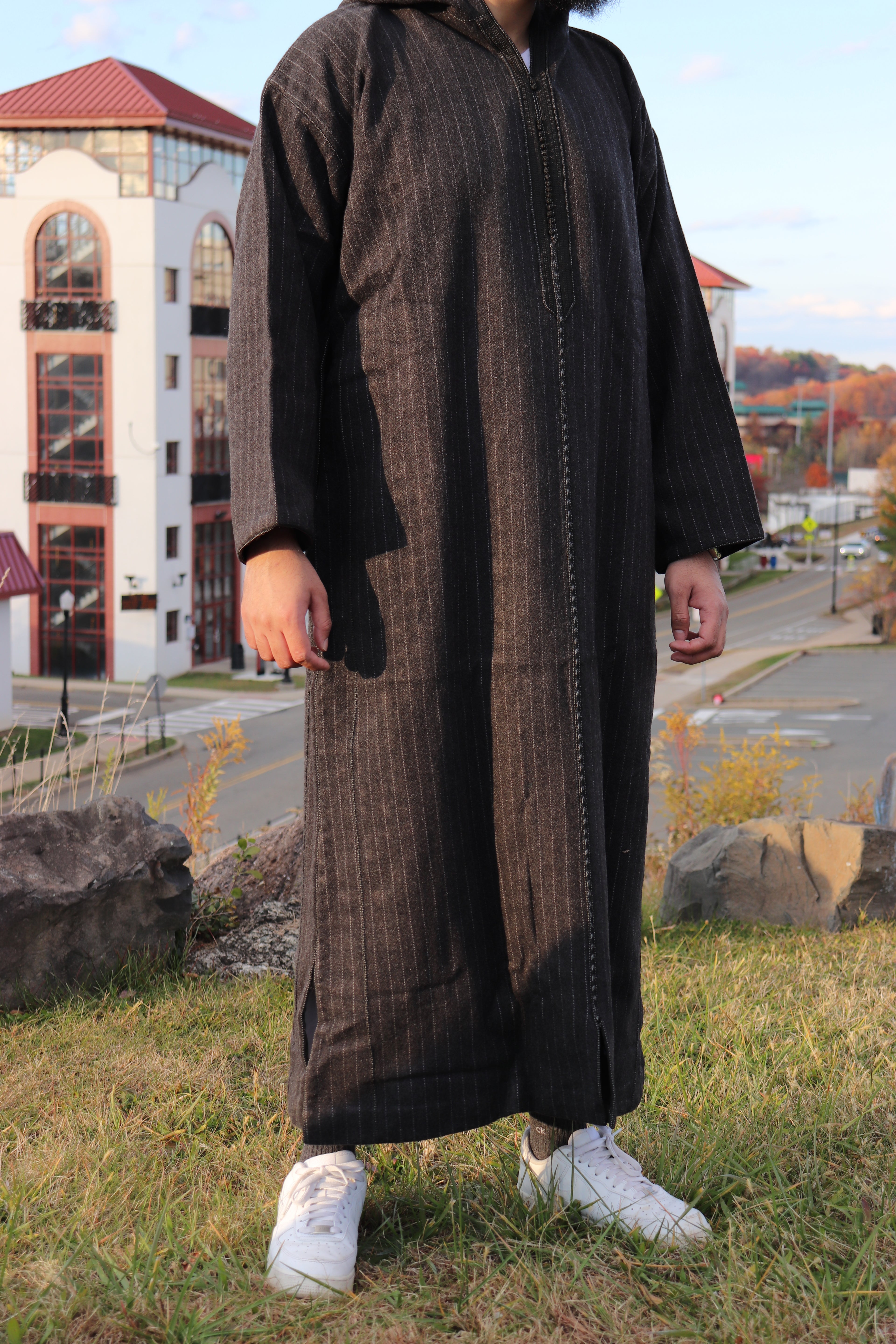 Cashmere stripped winter thobe