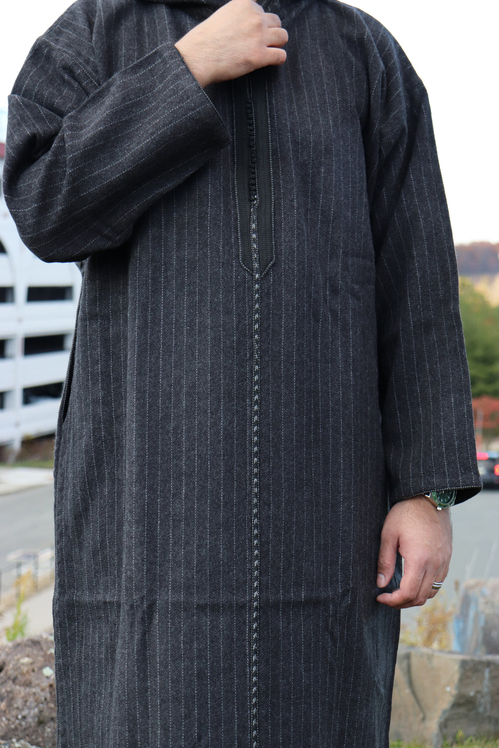 Cashmere stripped winter thobe