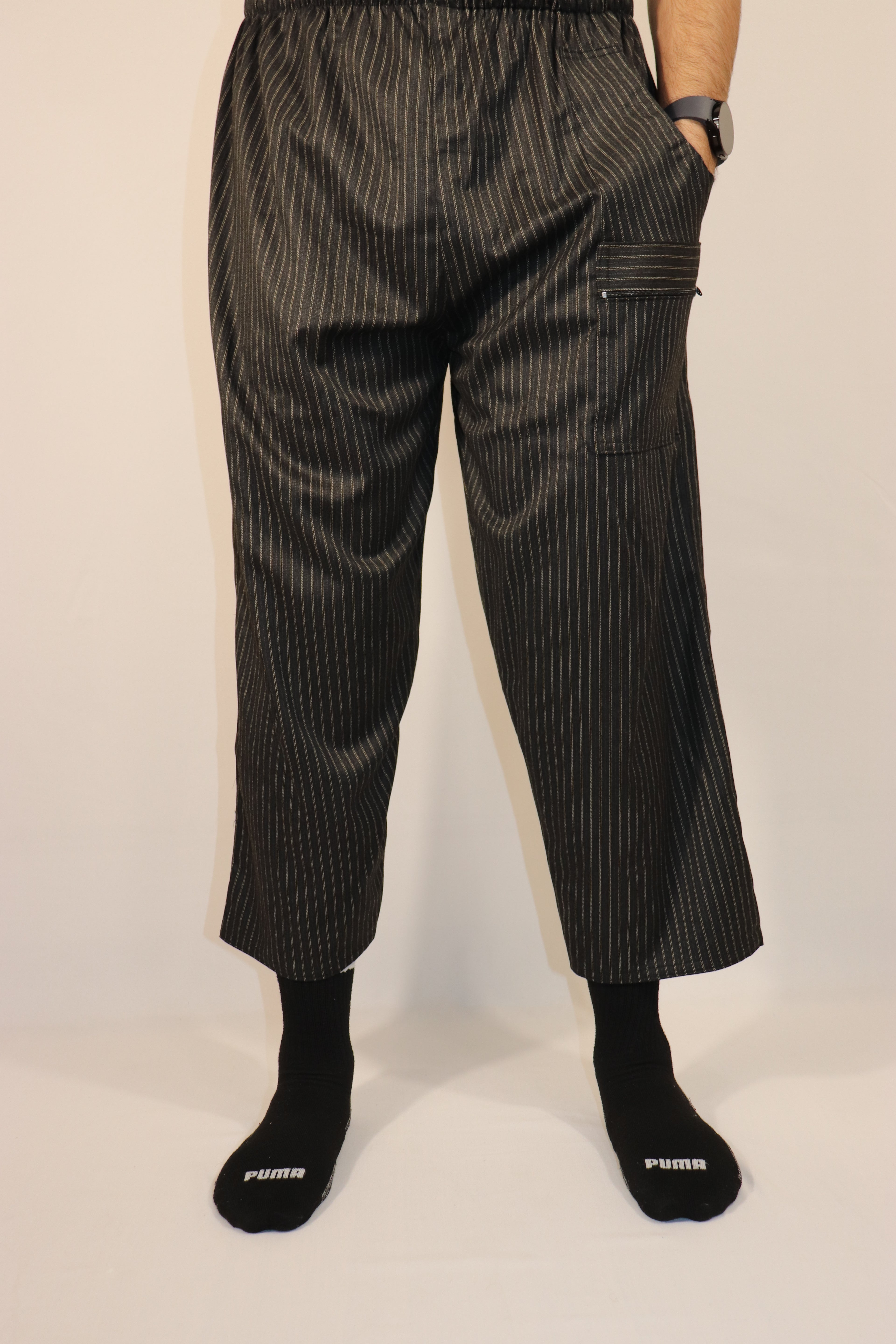 Black stripped pants