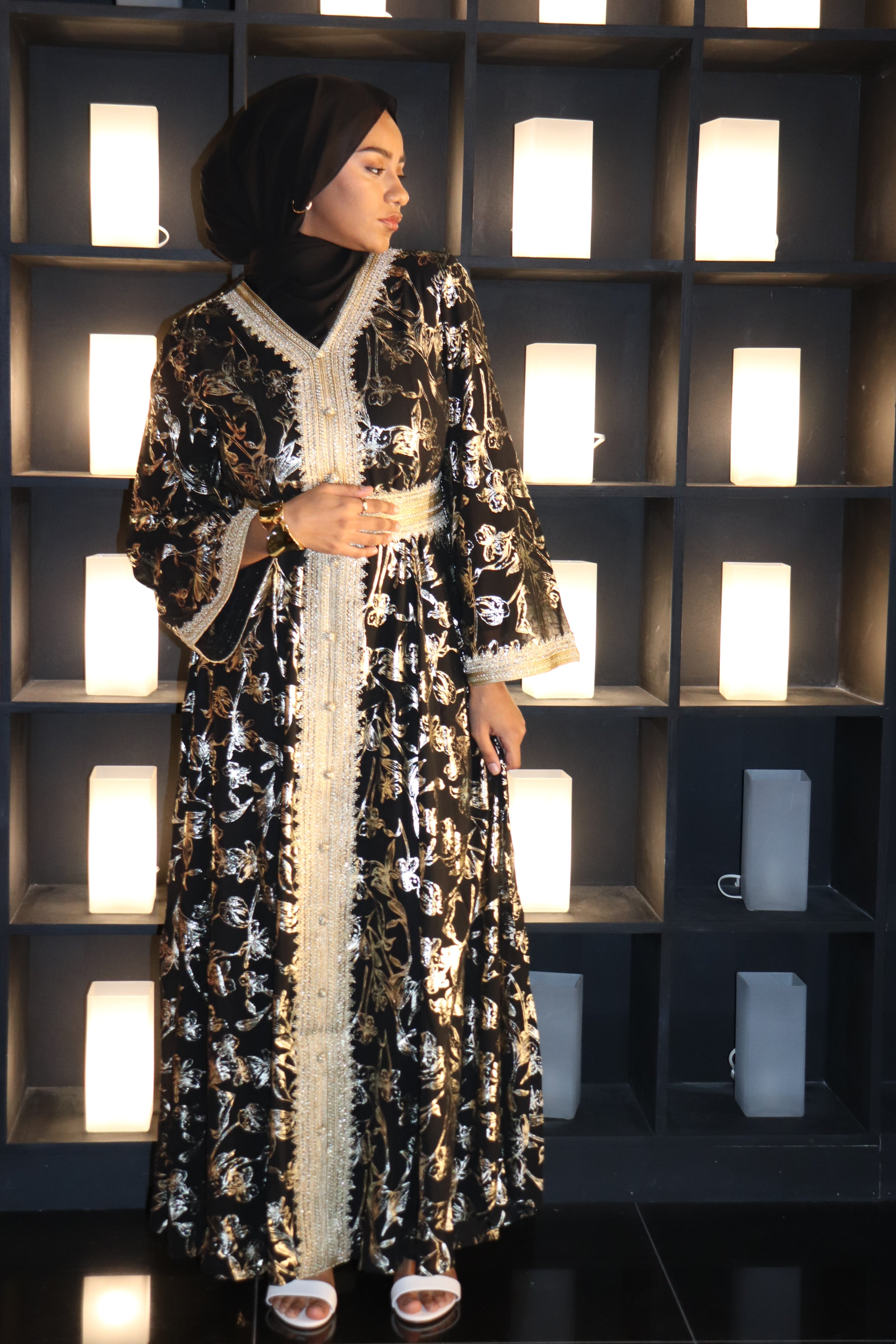 Gilded Floral Kaftan