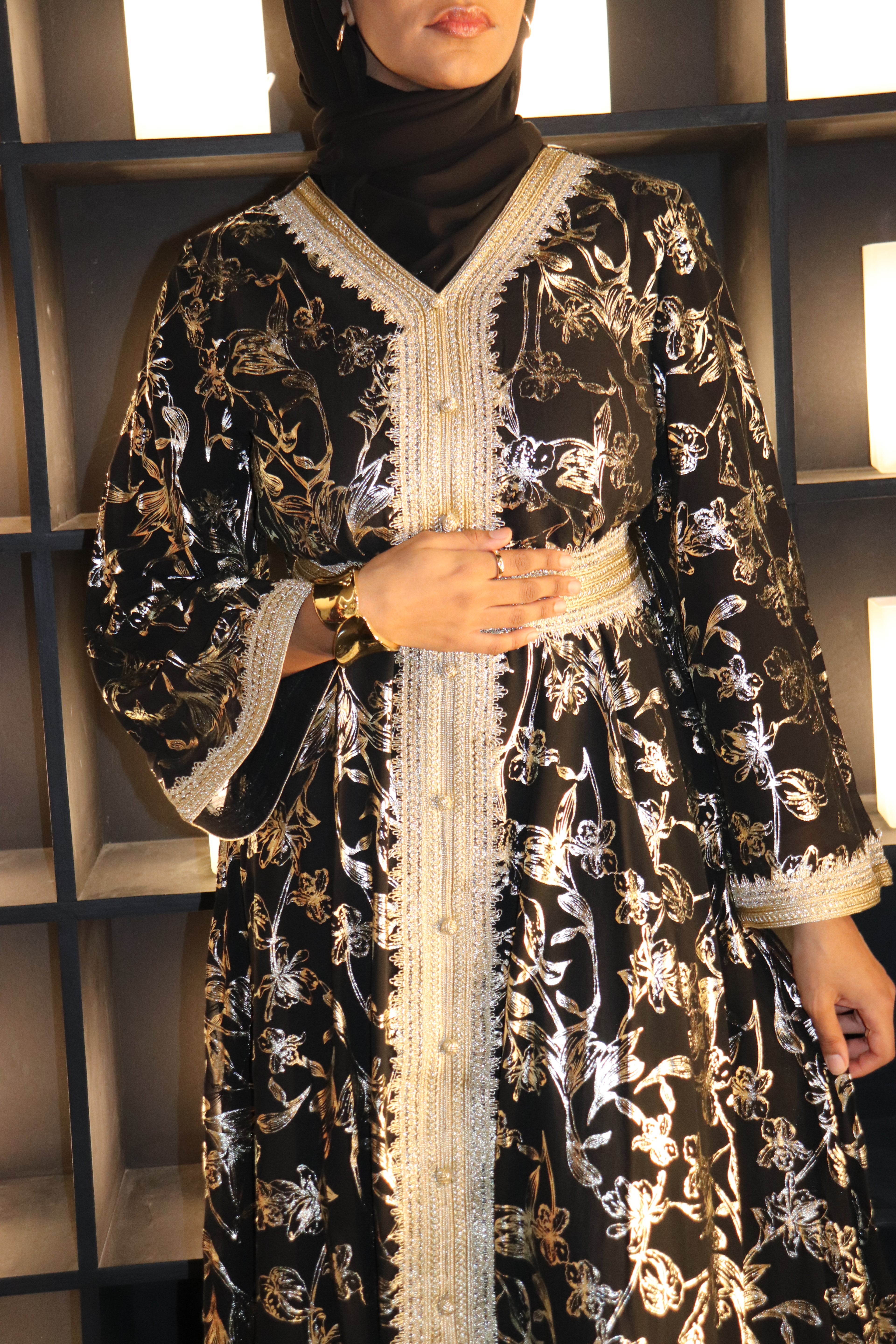 Gilded Floral Kaftan