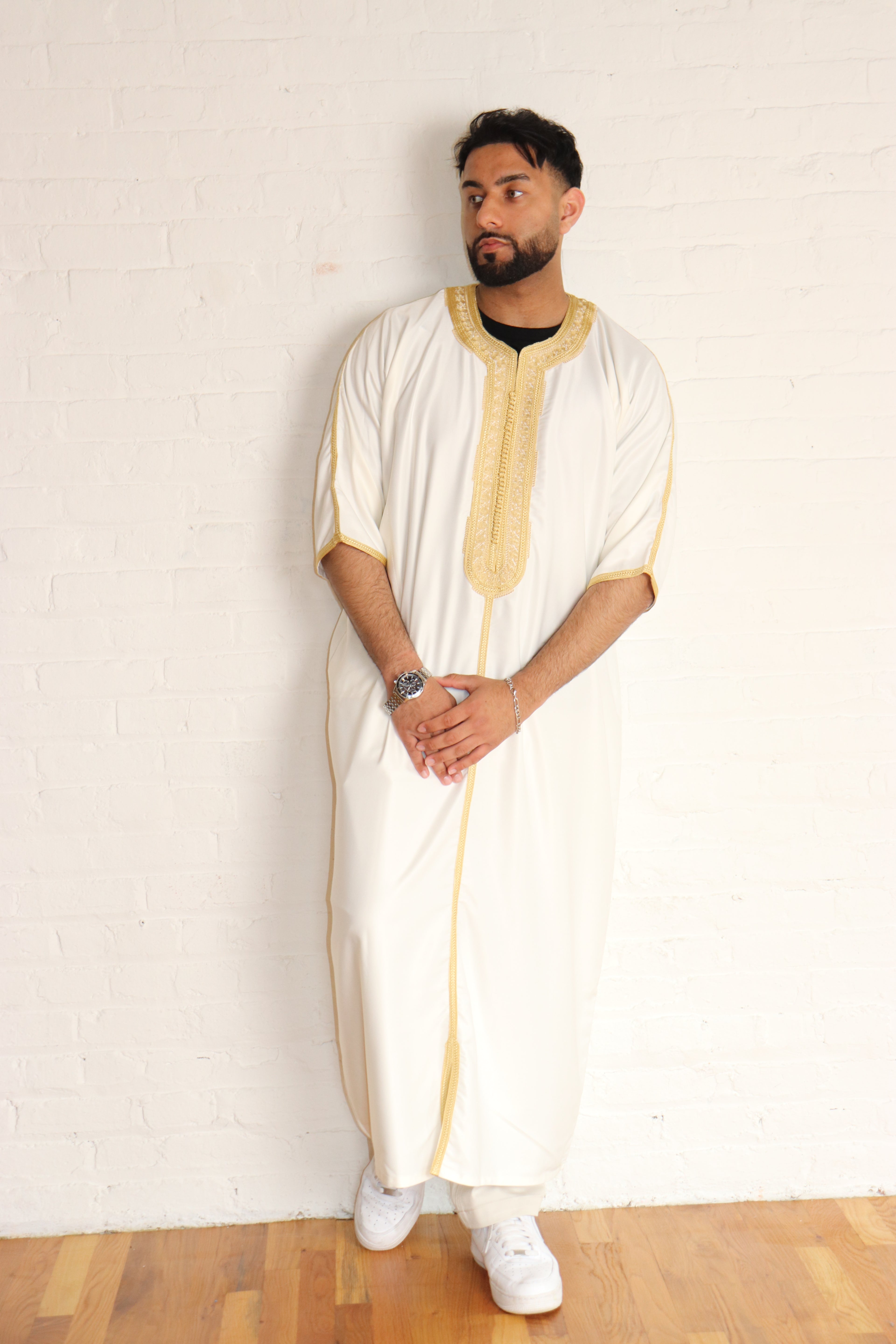 Traditional Double-Embroidered Gabardine Thobe
