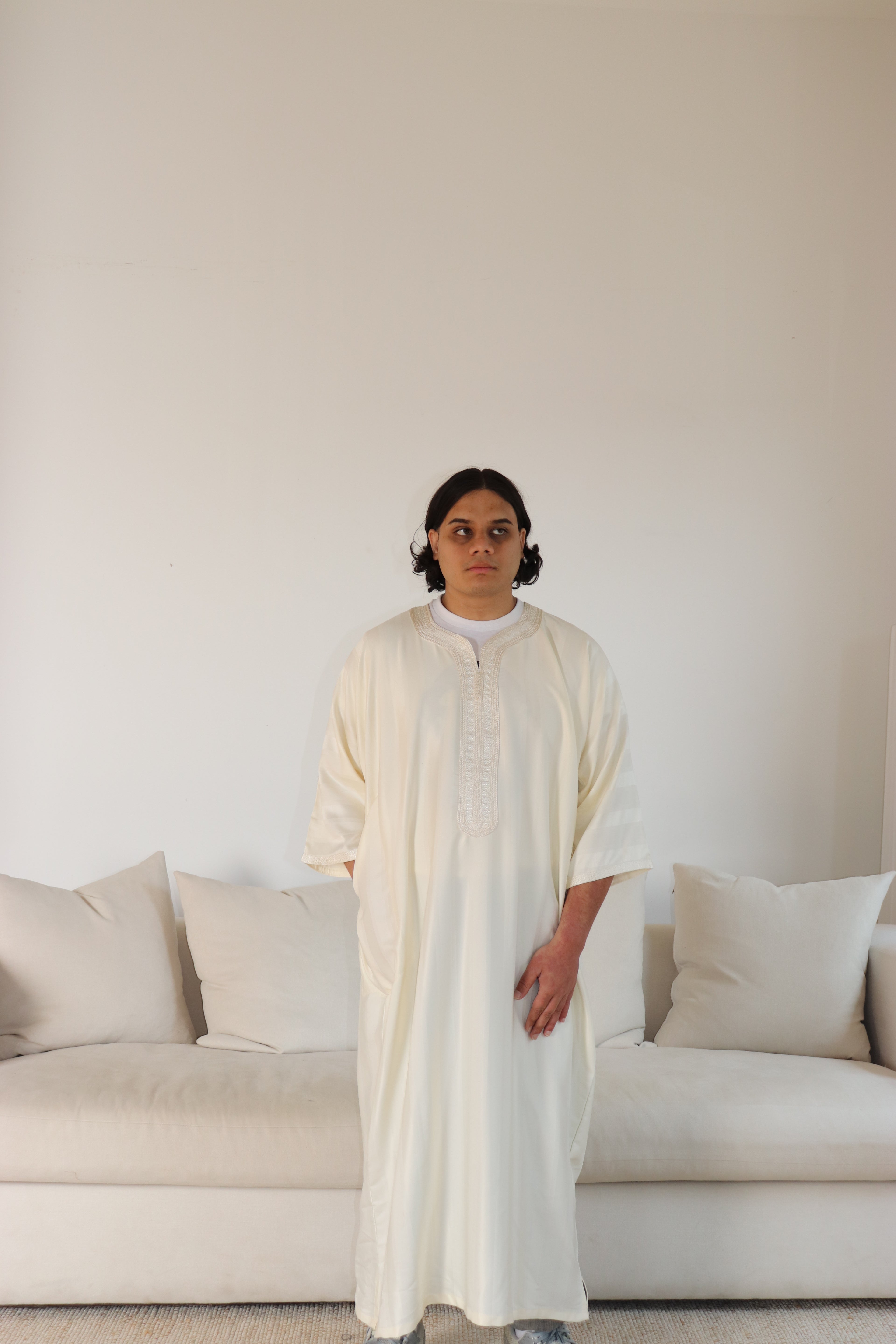 Elegant Stripped Moroccan Thobe