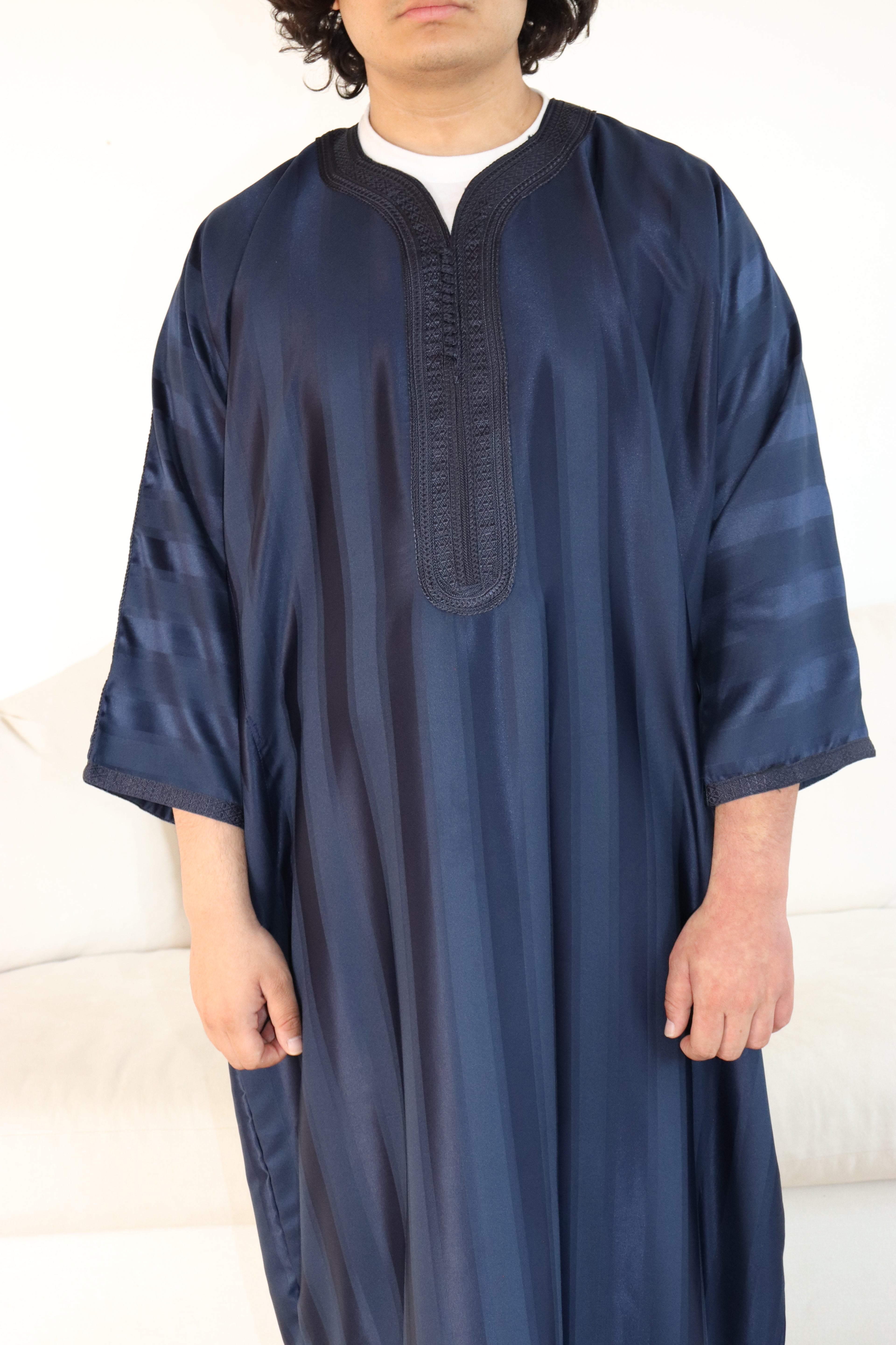 Elegant Stripped Moroccan Thobe