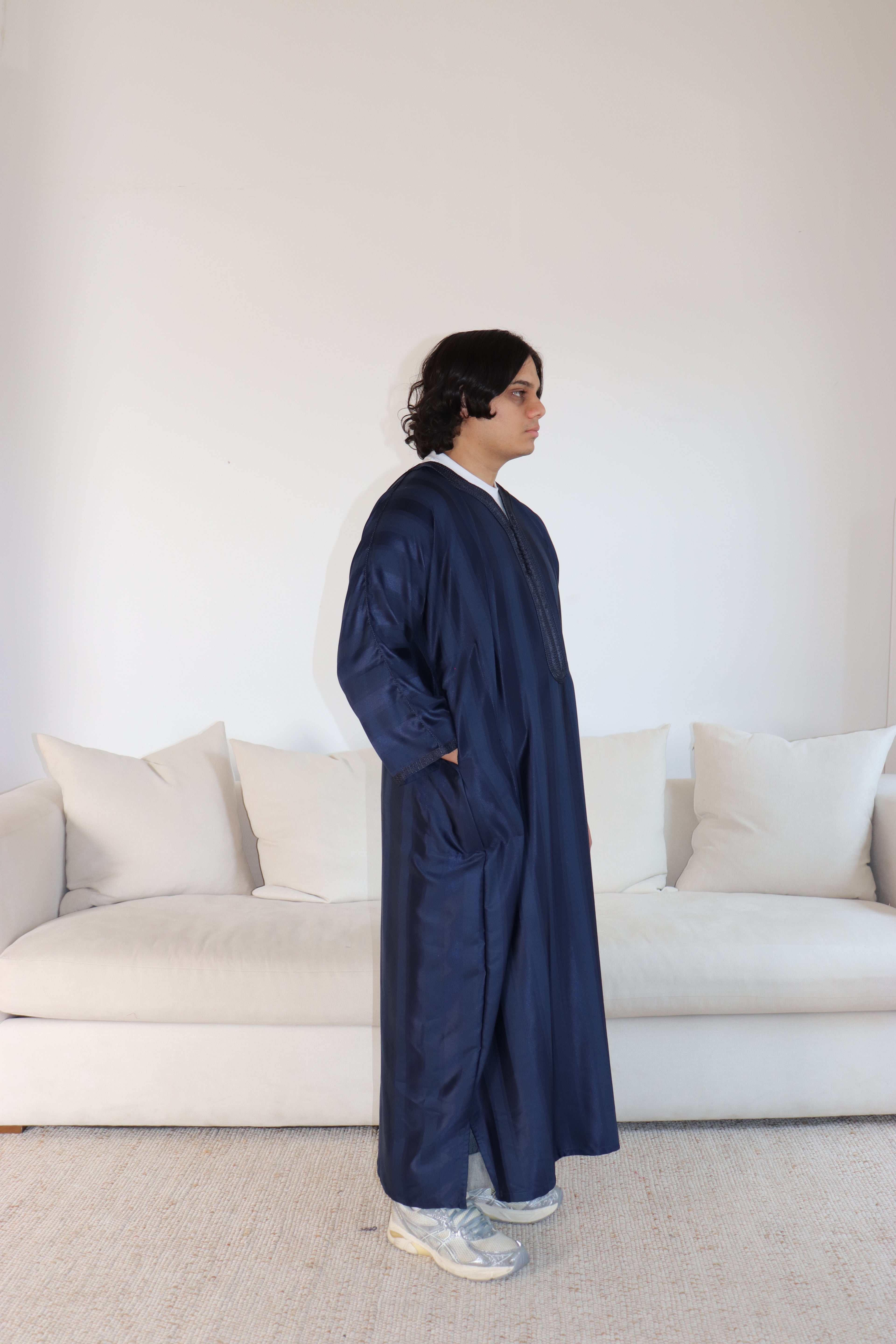 Elegant Stripped Moroccan Thobe