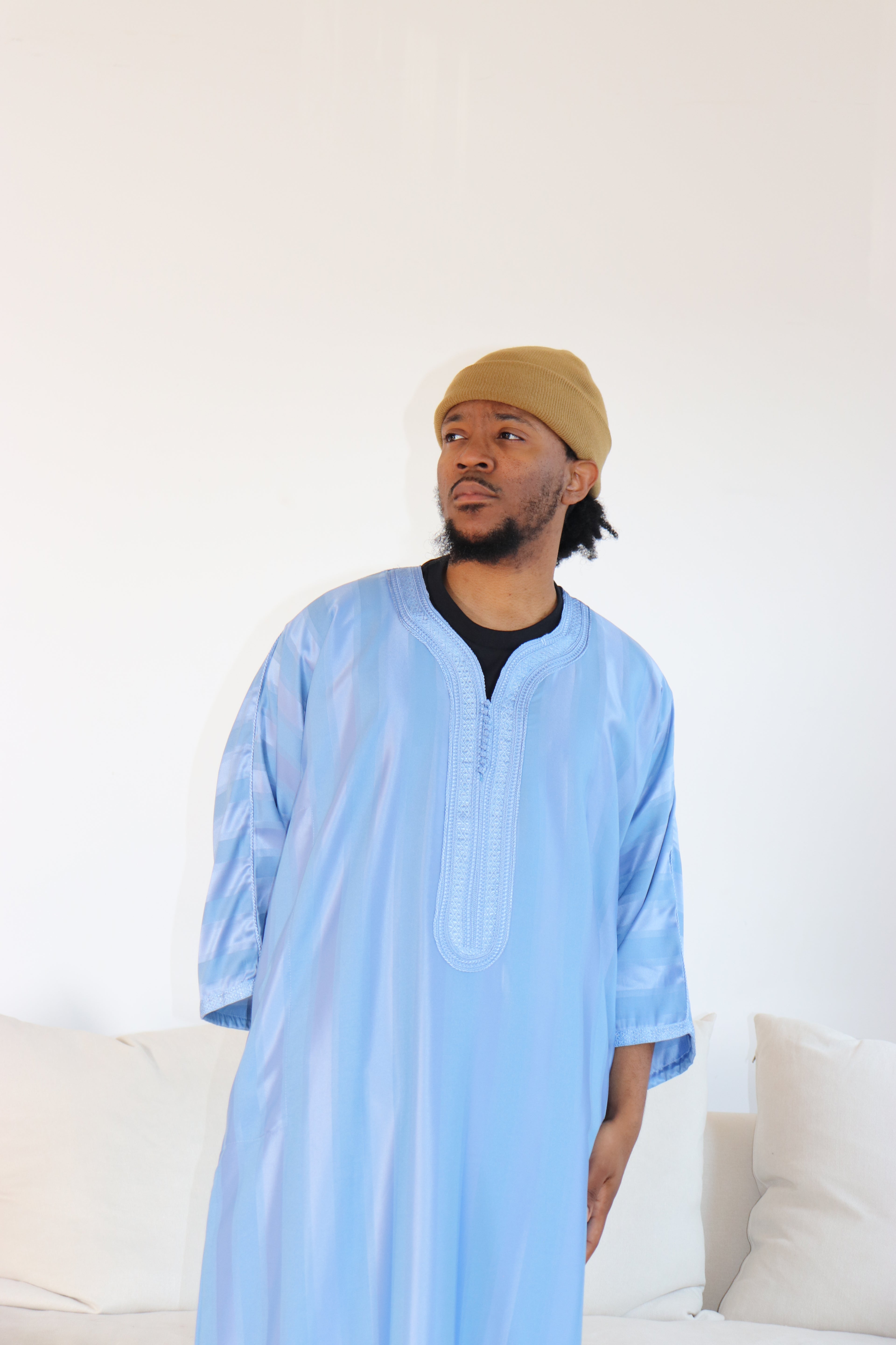 Elegant Stripped Moroccan Thobe