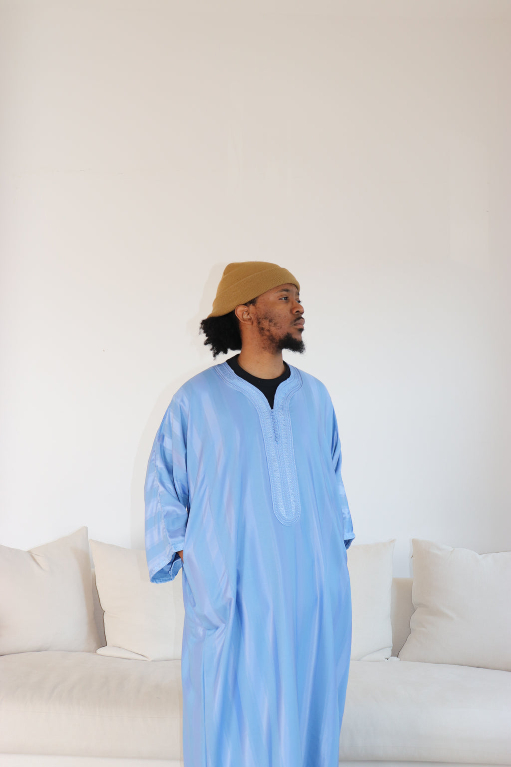 Elegant Stripped Moroccan Thobe