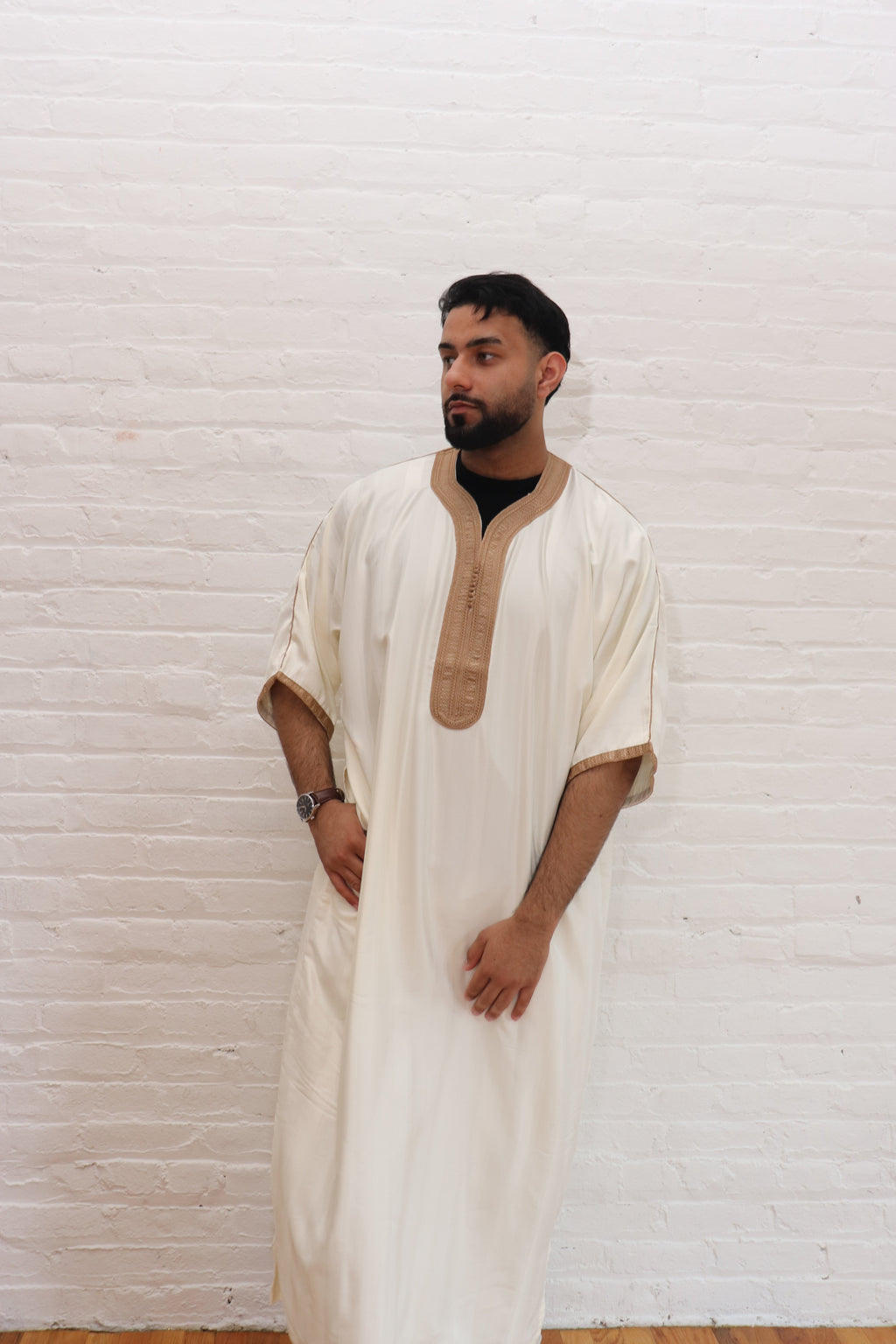 Elegant Stripped Moroccan Thobe