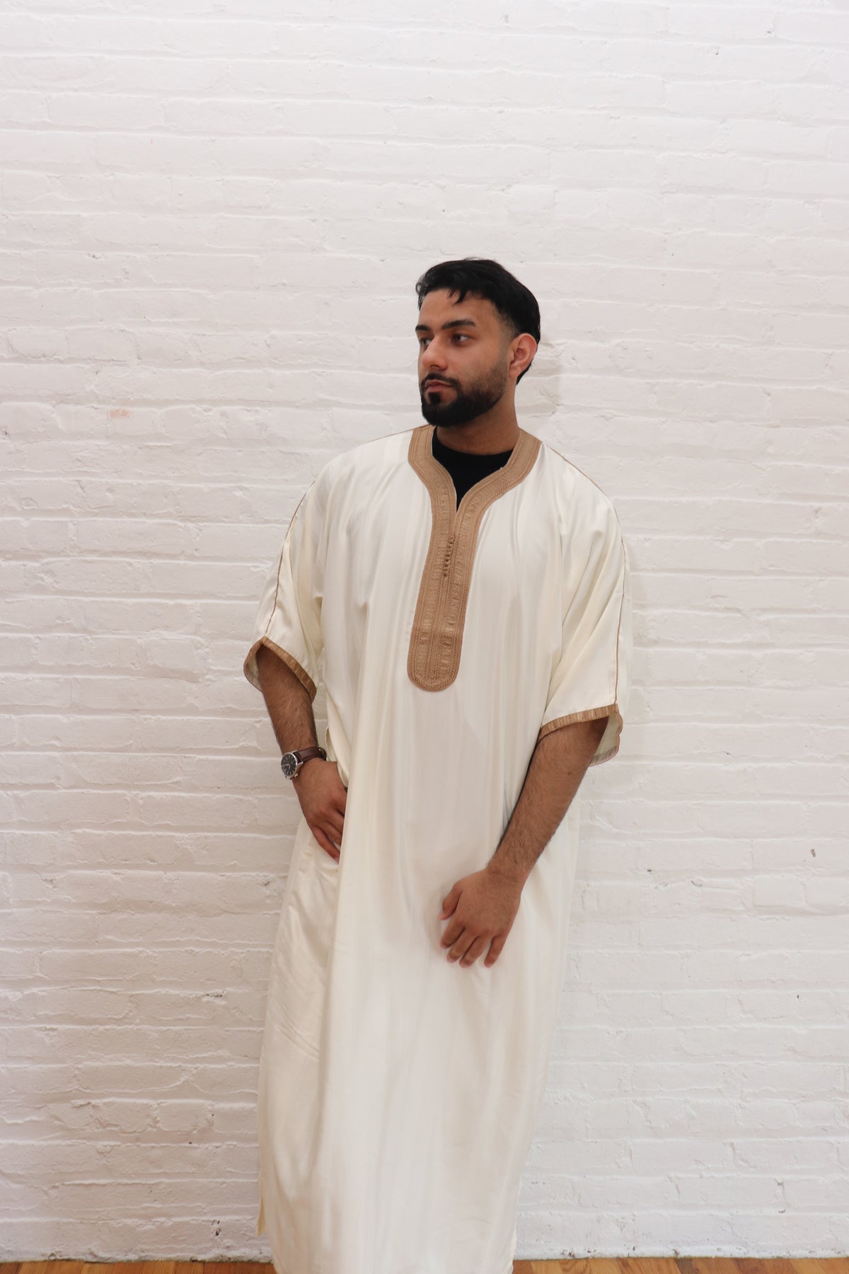 Elegant Stripped Moroccan Thobe